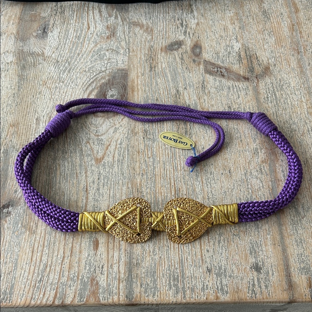 Vintage Gay Boyer Purple and Gold Woven Belt